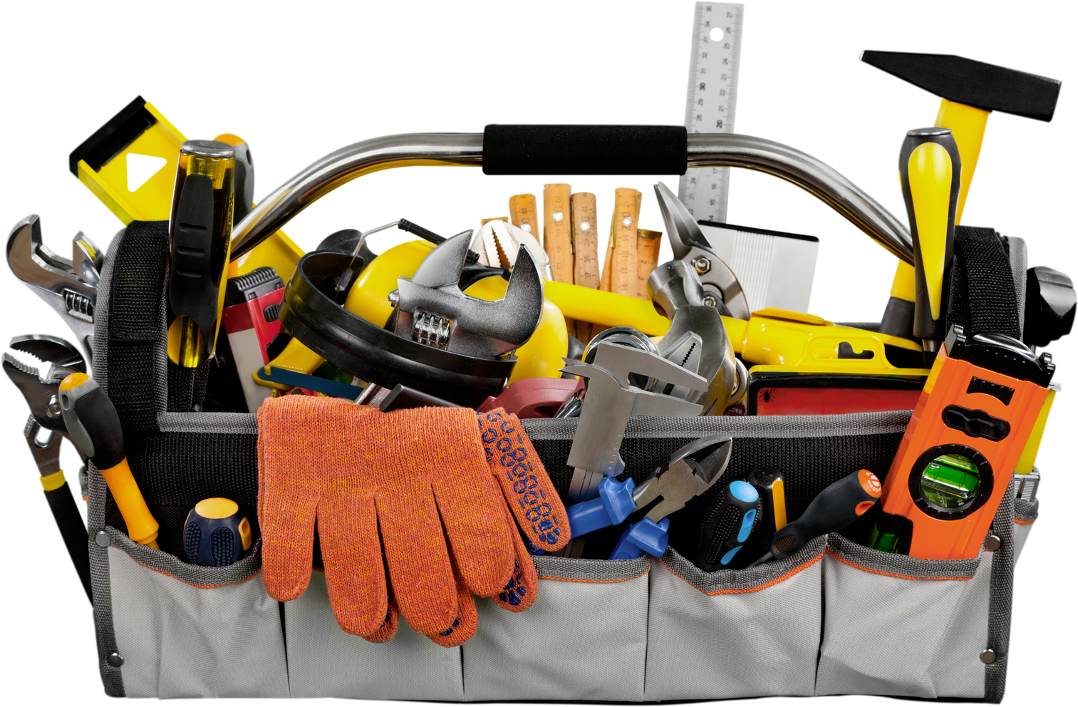 Stuffed Tool Bag with Handle - Isolated